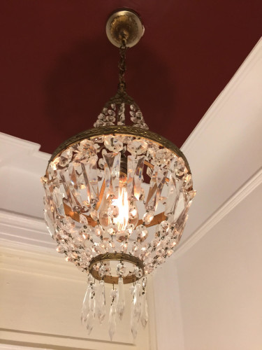 French crystal basket chandelier