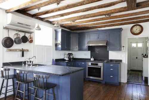 This blue kitchen was the kitchen which started my obsession with the idea that cabinets can be other colors besides black, gray, or white, and still remain timeless in design.