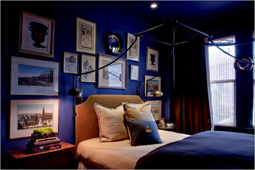 This bedroom in Drawing Room Blue (Farrow and Ball - No 253) is a big inspiration for what we want to achieve in our bedroom. More to be revealed. 