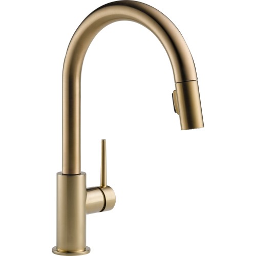 Isn't this Delta Trinsic in Champagne Bronze™ beautiful! [Source: <a href=“http://www.deltafaucet.com/kitchen/details/9159-cz-dst.html” target=“blank”>Delta Faucets</a>] 