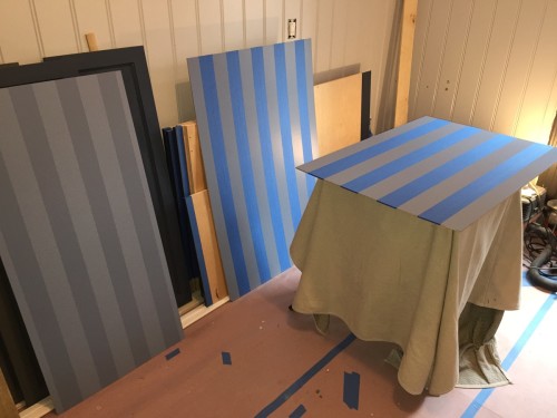 Adding the stripes was actually fairly simple. After doing one cabinet as a test, I did the other two within an hour. 